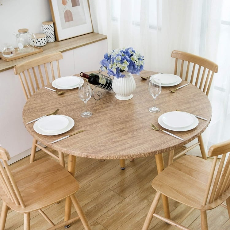 🔥Last Day Sale-45% OFF❤️Round Vinyl Fitted Tablecloth with Flannel