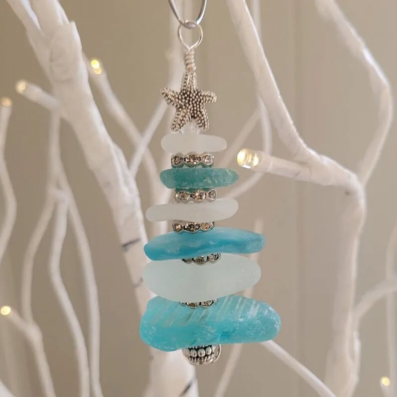 🌊Sea Glass Christmas Tree Ornament🎄