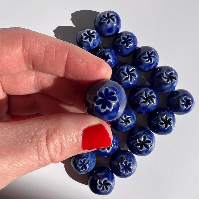 🔥Cute Blueberry Fridge Magnet – Handmade Ceramic Decor