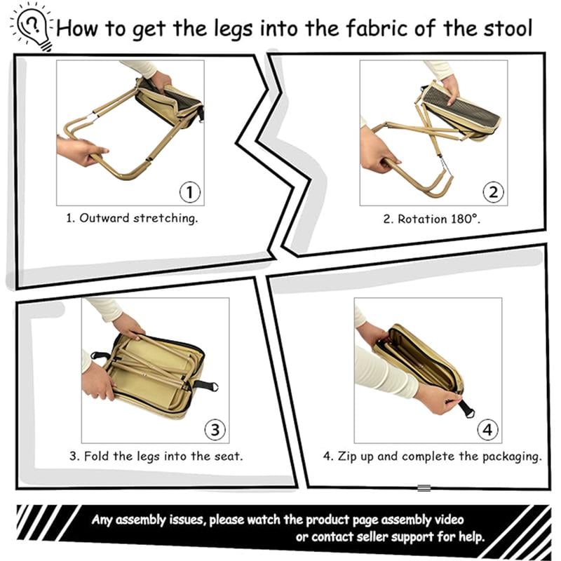 💥LAST DAY SALE 50% OFF💥Foldable Stool with Carrying Bag⚡BUY 2 FREE SHIPPING