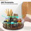 Lazy Susan Turntable Organizer for Cabinet Pantry Kitchen Countertop Refrigerator Cupboard, Pine Wood, 9