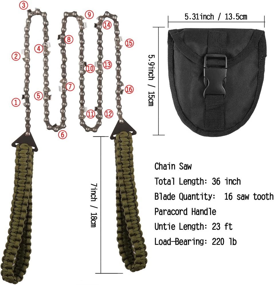 Pocket Chainsaw with Paracord Handle