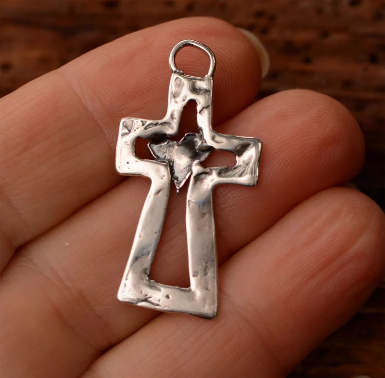 ✝️100% Handmade Silver Cross Healing Heart(Milo Cross Handmade®)