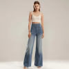 Damen Hochtaillierte, Gewaschene, Weite Baggy-Strickjeans mit Stretch und Mehreren Taschen – Bequeme Freizeit-Denim💥Kostenloser Versand