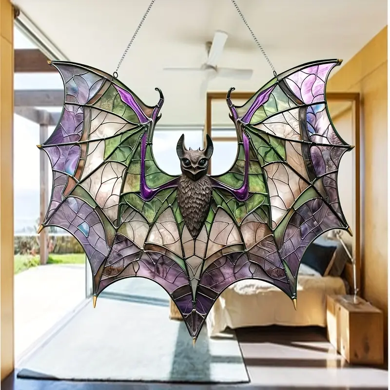 🦇Handcrafted Radiant Bat Window Decor | Halloween & Garden Gift