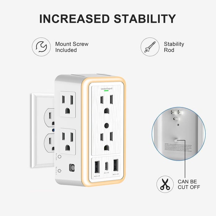 TikTok Last Day Promotion -60% OFF🎉Multi Plug Outlet Surge Protector