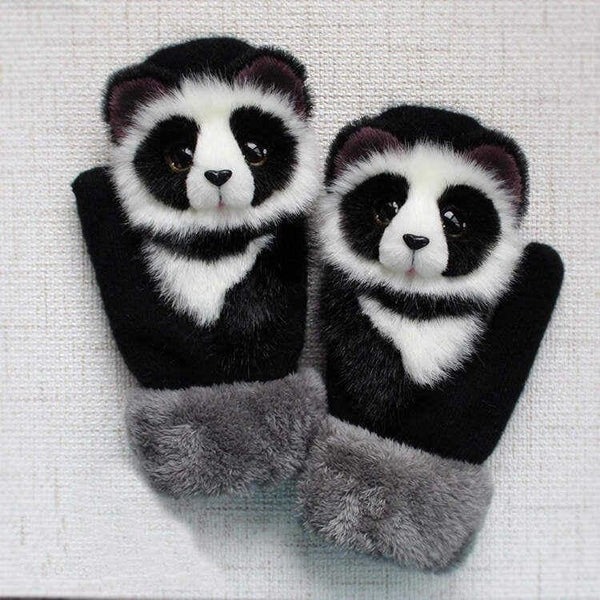 🧤Hand knitted cute animal gloves