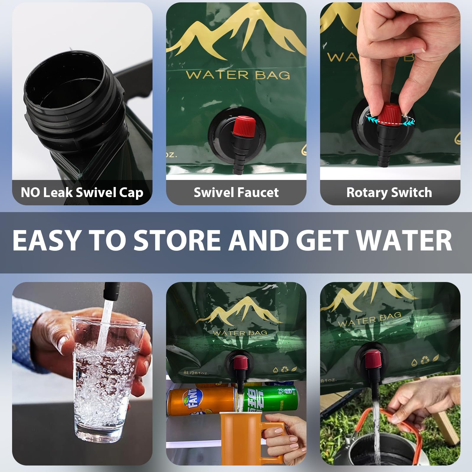 Last Day Sale - 70% OFF🎉Outdoor Portable Folding Water Storage Bag(8L)