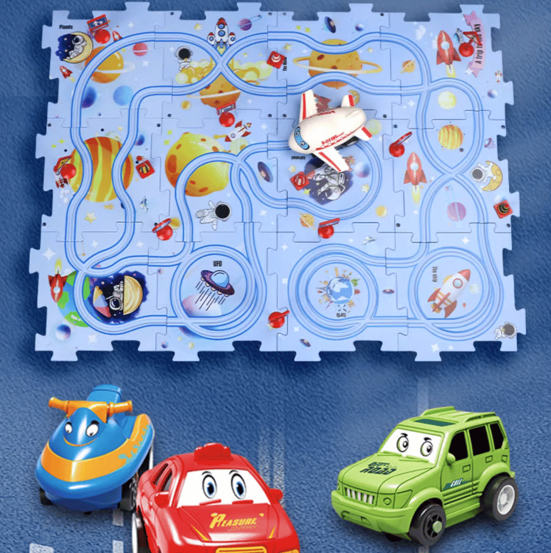 🎅Xmas Hot Sales - 49% OFF🔥Children's Educational Puzzle Track Car Play Set(Free shipping on 39＄!)(10% off for 2,20% off for 3!)