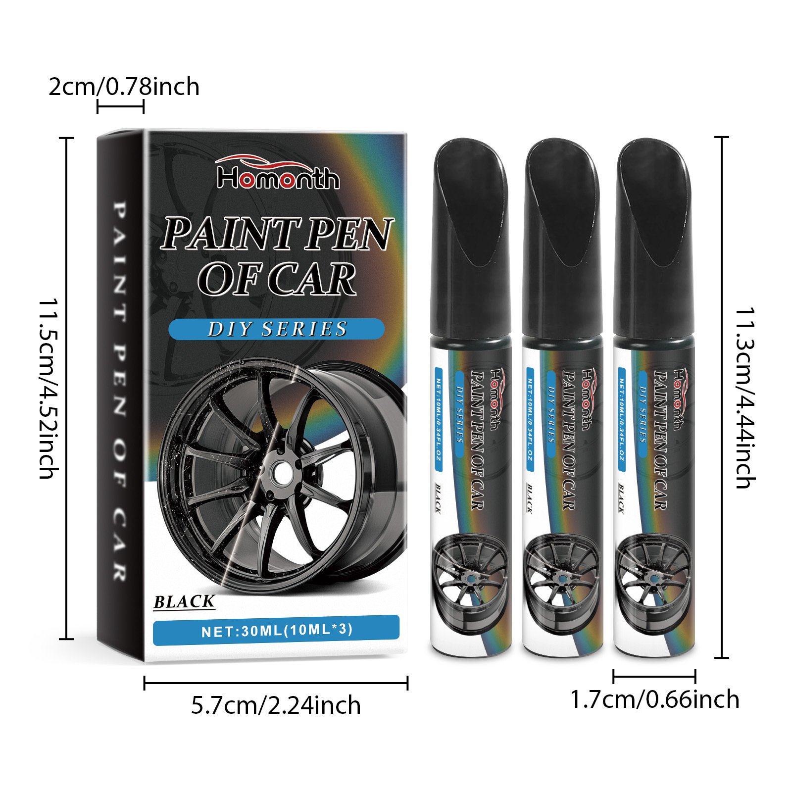 🍂TikTok Fall Sale — Last Day 70% OFF🎉10ml×3 Black Car Wheel Scratch Repair Pen