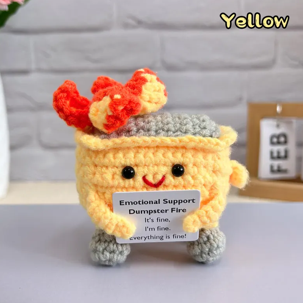 🎁Best Thank You Gift🔥Emotional Support Crochet Dumpster Raging Fire