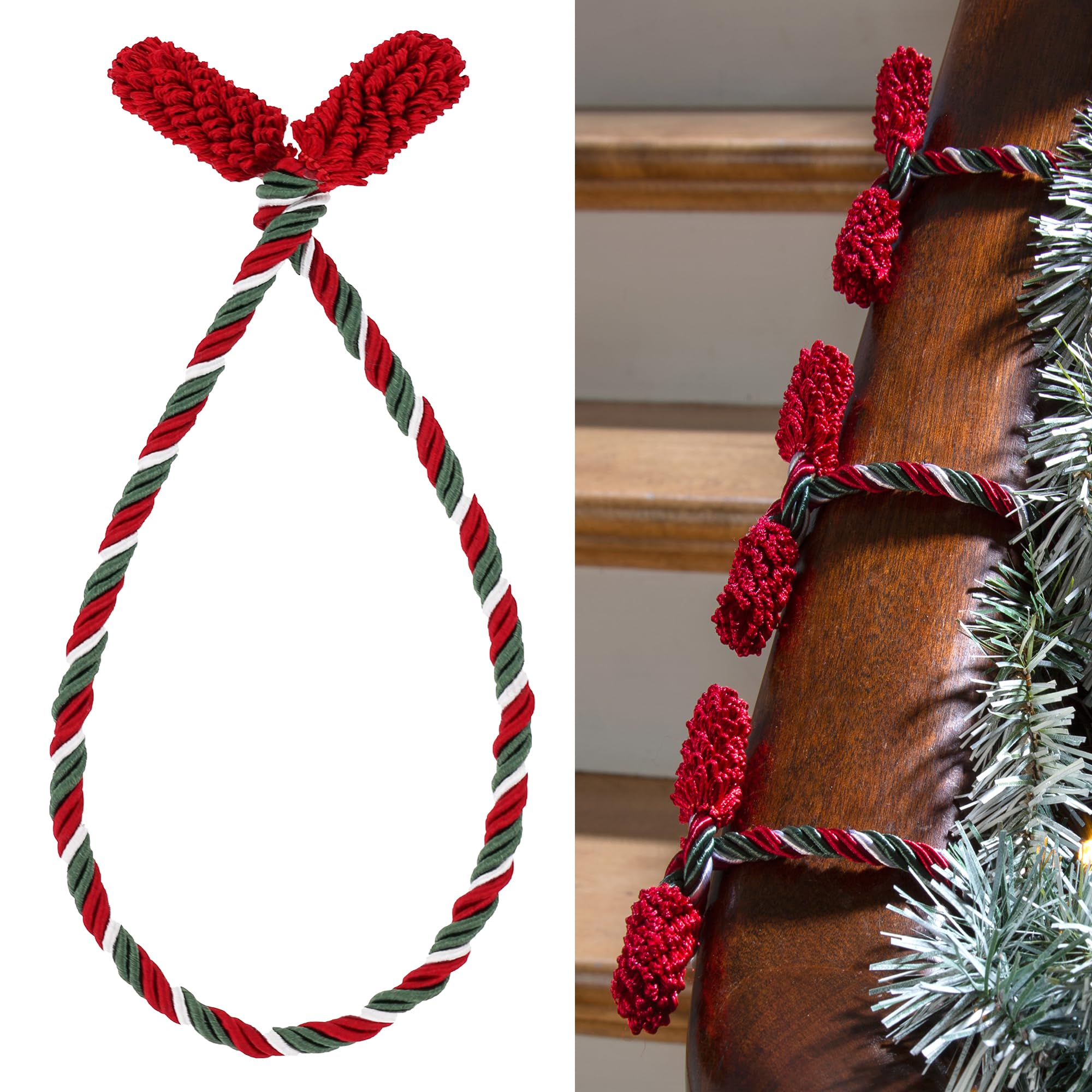 🎄3 Pcs/Set - Christmas Decorative Garland Twist Ties - 20 inches/each