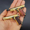 1:3 Damascus pattern wooden handle golden M1911 full metal gun model