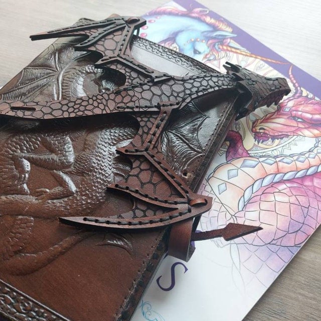 🎁Best gift💫Handmade Leather Hand Dragon Cuff