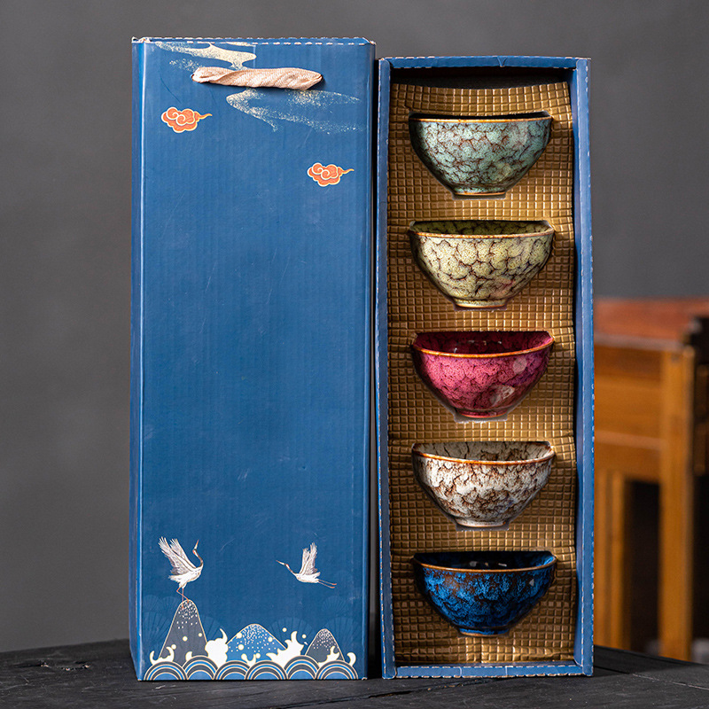 Handmade ceramic kiln-turned tea cups