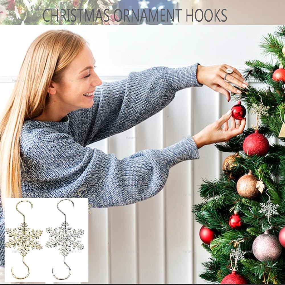 💥LAST DAY SALE 50% OFF💥Christmas S-Hooks with Snowflake(20pcs)