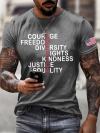 Men's Retro America Courage Freedom Diversity Rights Kindness Justice Equality Print T-Shirt