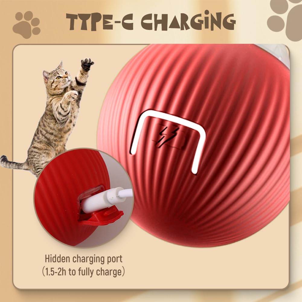 💝😻2 in 1Bouncing Rotating Ball Peek-A-Boo Pet Toy