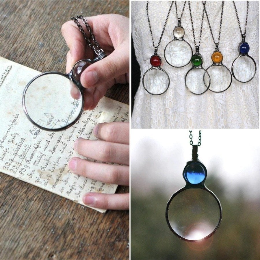 🎁2024 New Year Hot Sale🎁 🔥-Magnifying Glass Necklace gift👀【Free shipping for 2 pcs】