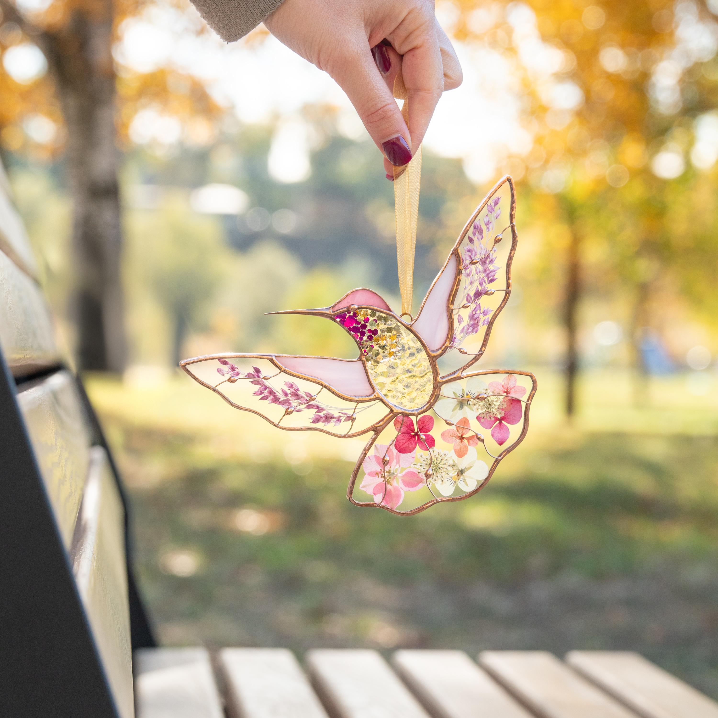 🌸Hummingbird Stained Window Hangings