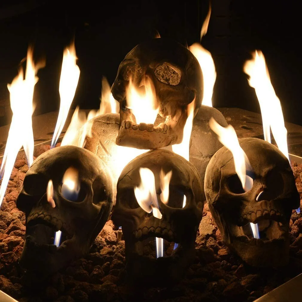 🔥Halloween Pre Sale 60% OFF🔥 Terrifying Human Skull Fire Pit💀(Buy 2 get 1 Free)