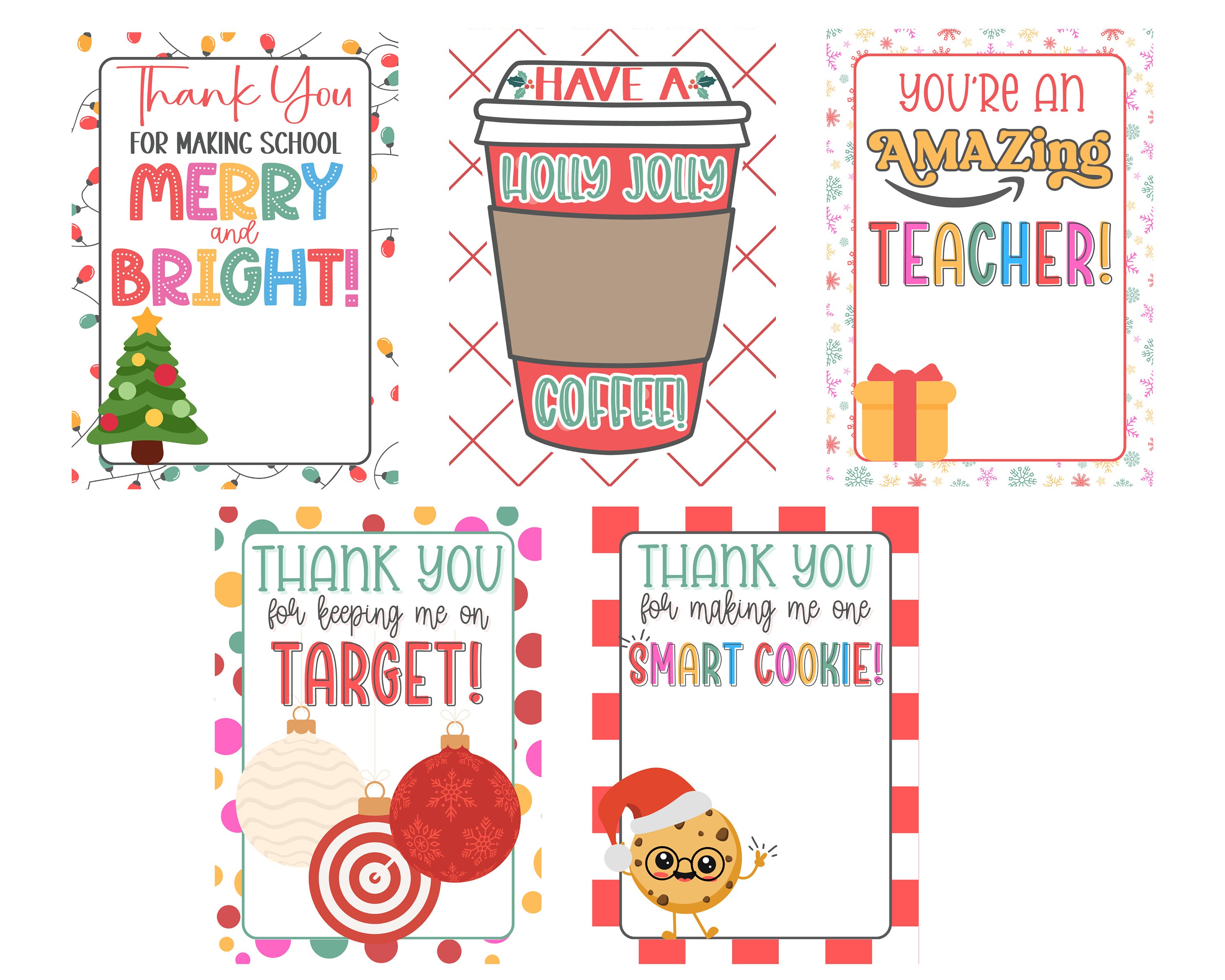 👩‍🏫Teacher Gift Card Book📚-🎄Merry Christmas