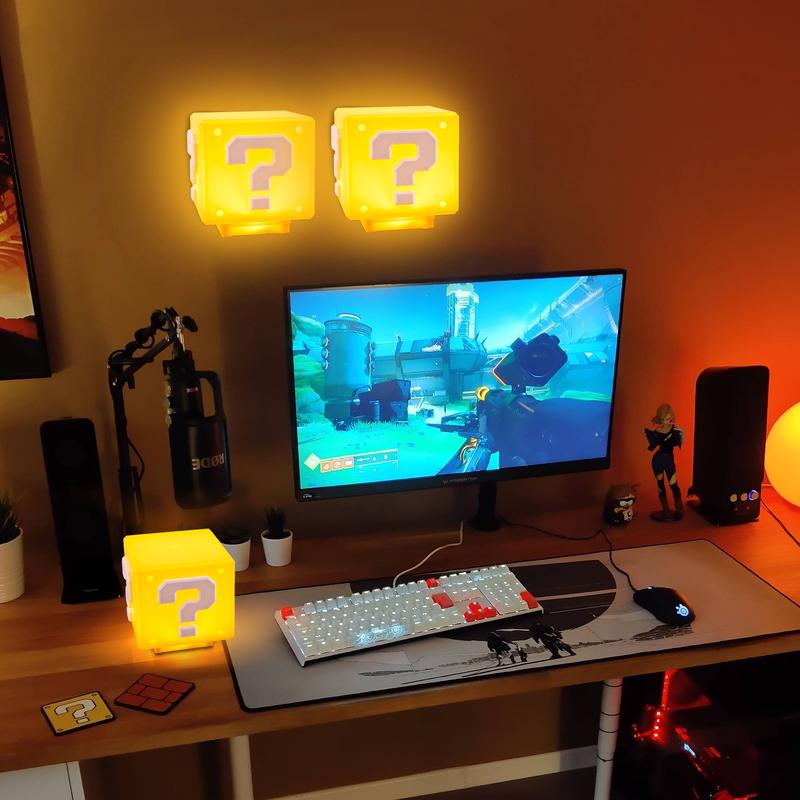 💖Last Day Sale 49% Off-🔥Mario Bros.Charging Question Mark Night Light💡 With Game's Gold Coin Sound