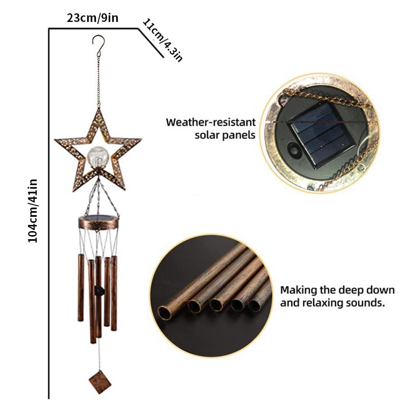 💥LAST DAY SALE 50% OFF💥Solar Garden Lights - Sun Moon Wind Chime Pendant