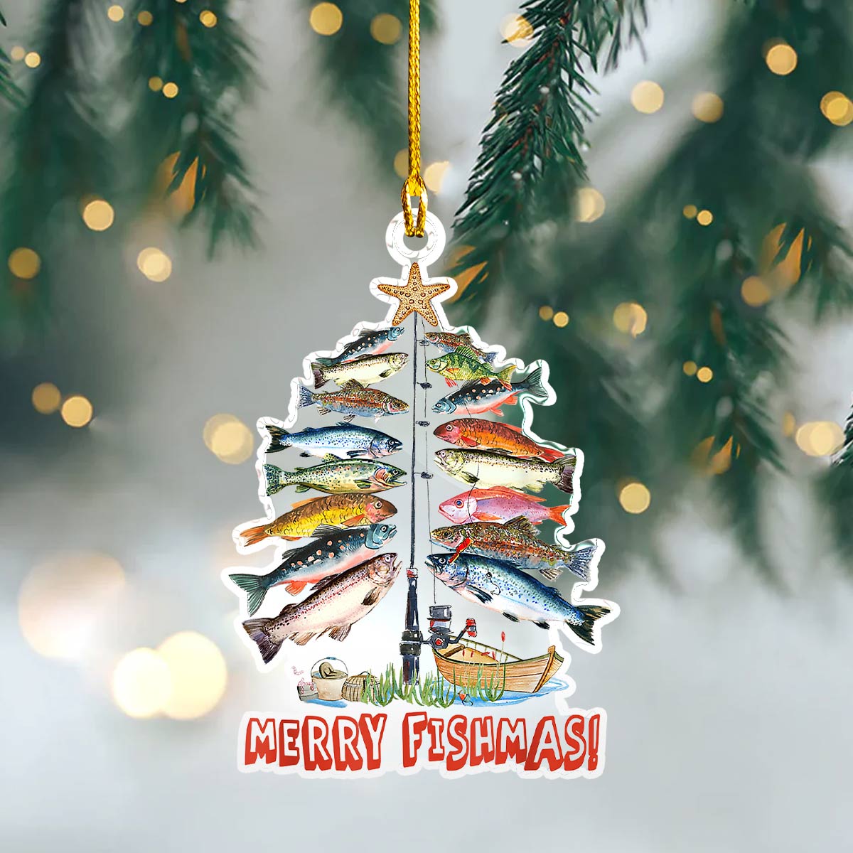 🎣✨Merry Fishmas Tree Ornament