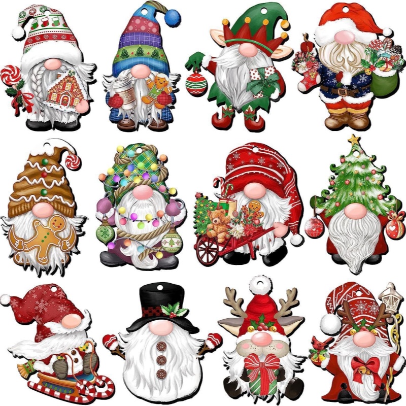 🌲Early Christmas Sale 50% Off🎁Wooden Dwarf Christmas Tree Ornaments Set (12pcs)🔥Buy 2 Free Shipping