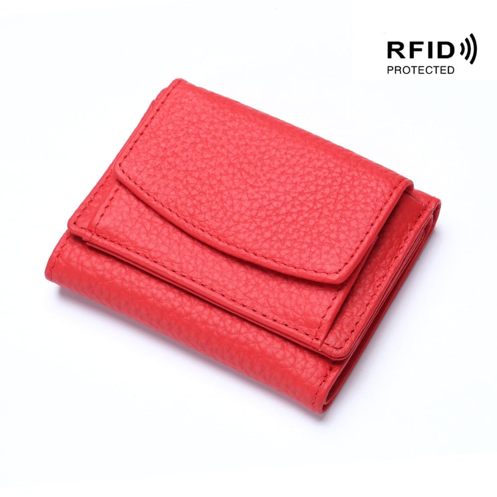 2024 New Genuine Leather RFID Blocking Card Holder Organizer Pocket Mini Wallet