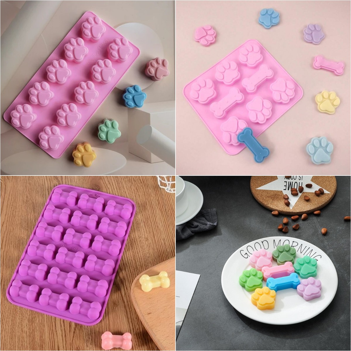 <strong>🏖️Summer Sale - 50% OFF</strong> 🐾Paw & 🦴Bone Silicone Dessert Molds