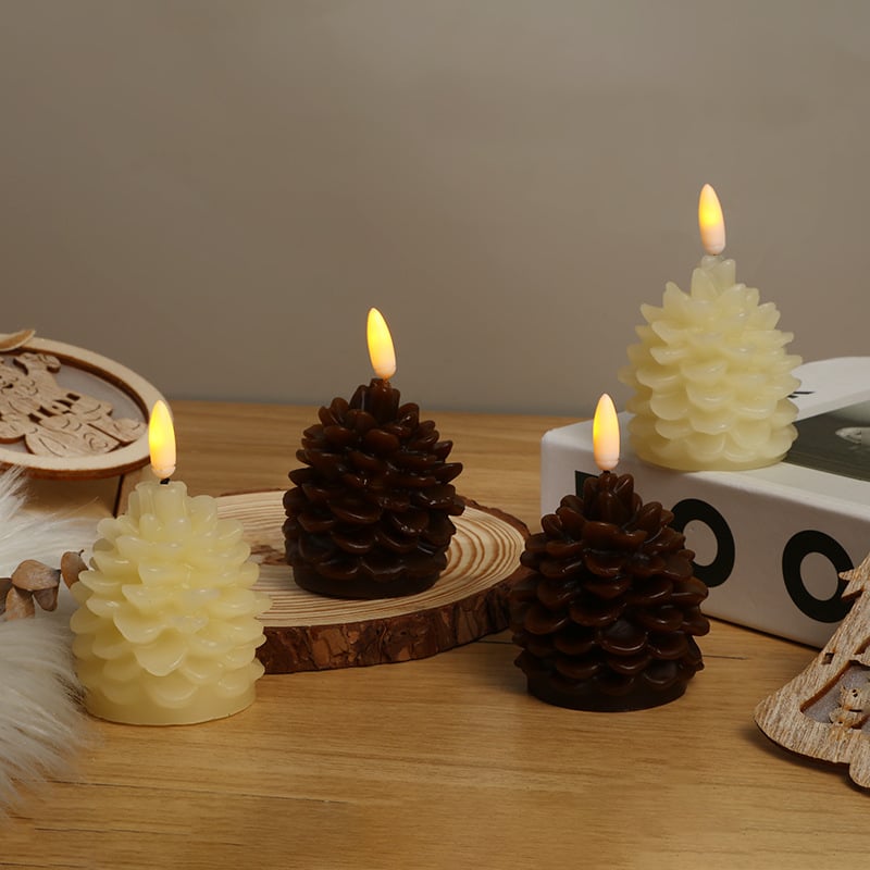 🎅Last Four Hours 50% off🔥Flameless Pinecone Candles Battery Operated