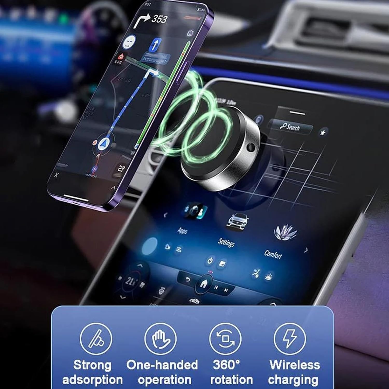 Double-Sided Phone Holder: 2024 Innovative Dual Suction Cup and Magnetic Design