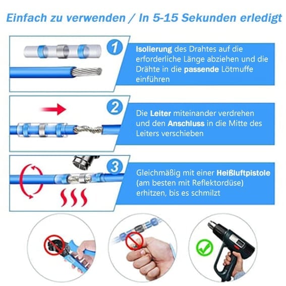 🔥Heißer Verkauf - 49% Rabatt🔥Drahtverbinder mit Lötdichtung