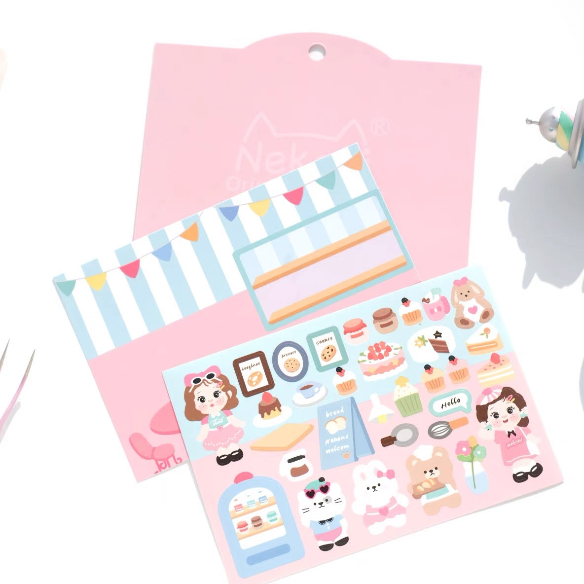 DIY Beach Party|Spring Outing|Dessert Shop|Sushi Restaurant Sticker Scenes