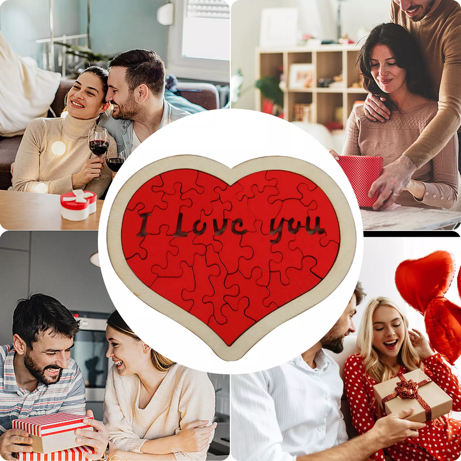 (🔥TikTok Summer SALE) Heart Building Puzzle I Love You Building Bricks Romantic Decor for Anniversary