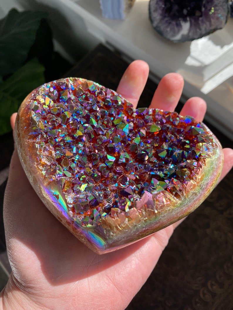 2023 New Year Limited Time Sale 70% OFF🎉Angel Aura Heart Shaped Rainbow Crystal Cluster🎉Buy 2 Get Free Shipping