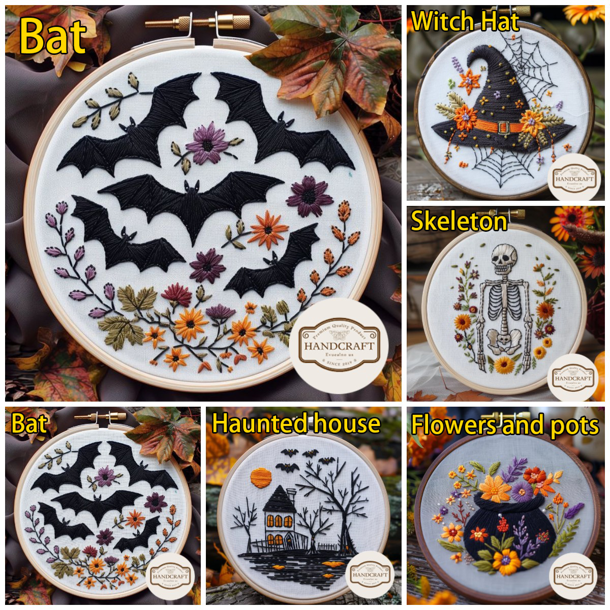 💖Halloween Embroidery KIT - Very easy to get started