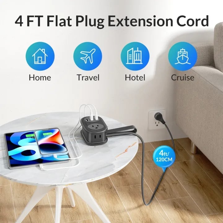 Last Day Promotion 70% OFF - 🔥7 in 1  Power Strip, ORICO 4 Outlets 3 USB Ports⚡Buy 2 Get Free Shipping