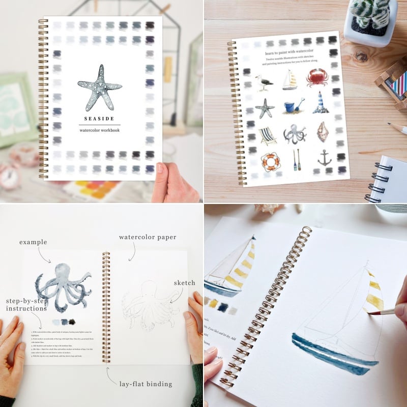 ⏰Last Day 60% OFF Sale🖼️Beginner-Friendly💝Watercolor Workbook