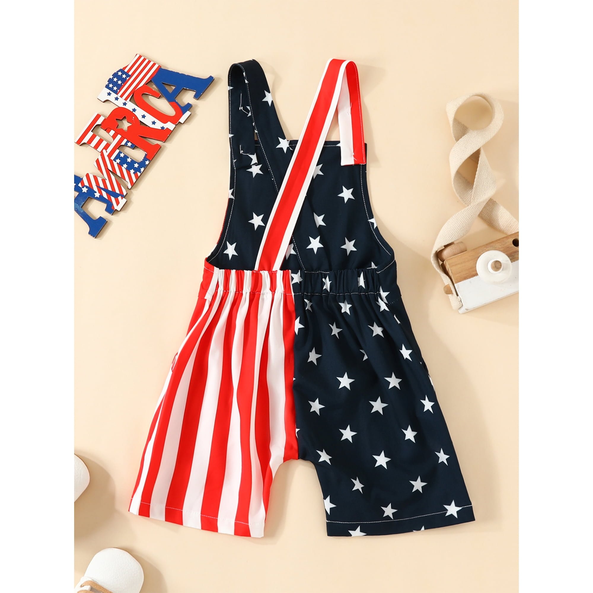 Children's Patriotic Eagle & Flag Print Romper