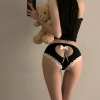 Sexy Heart Cutout Modal Panties - Cute Bow Front & Open Back Lingerie | Comfortable Cheeky Underwear for Women PPF0345