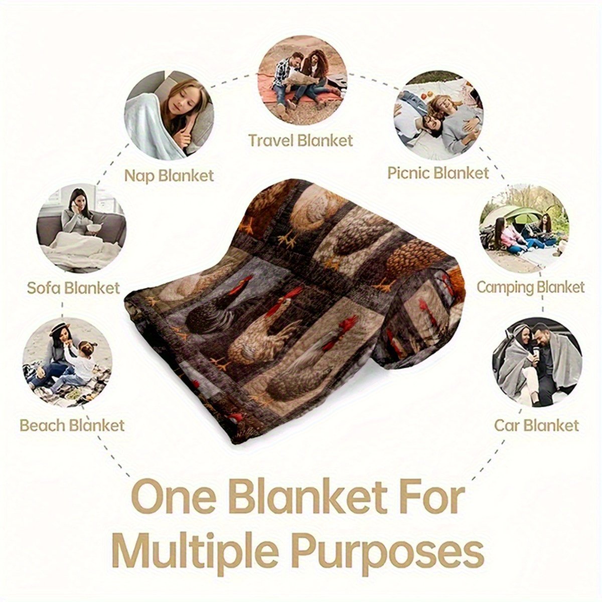 🎁TikTok Last Day Sale - 70% OFF🐓 Cozy Vintage Rooster Plaid Blanket 🧣 🎁Perfect Gift & Everyday Comfort! ✨
