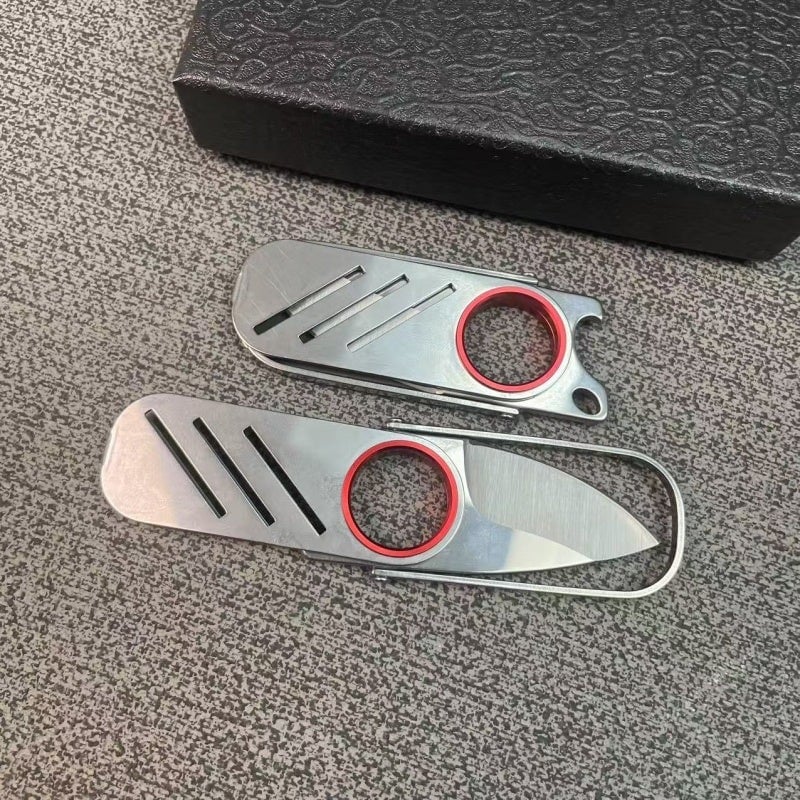 (🔥Last Day Promotion - 70%OFF)All-steel Ring Push Knife Portable Bottle Opener Keychain Knife