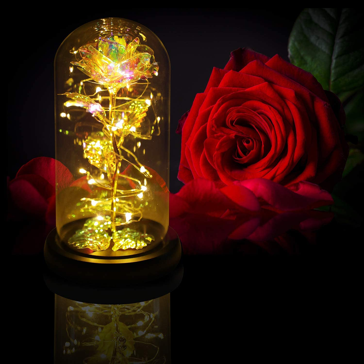 Mother's Day Limited Time Sale 70% OFF💓Glass-Covered Gold Leaf Eternal Roses🔥Buy 2 Get Free Shipping