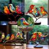 🌈Stained Glass Birds on Branch Desktop Ornaments 🕊️