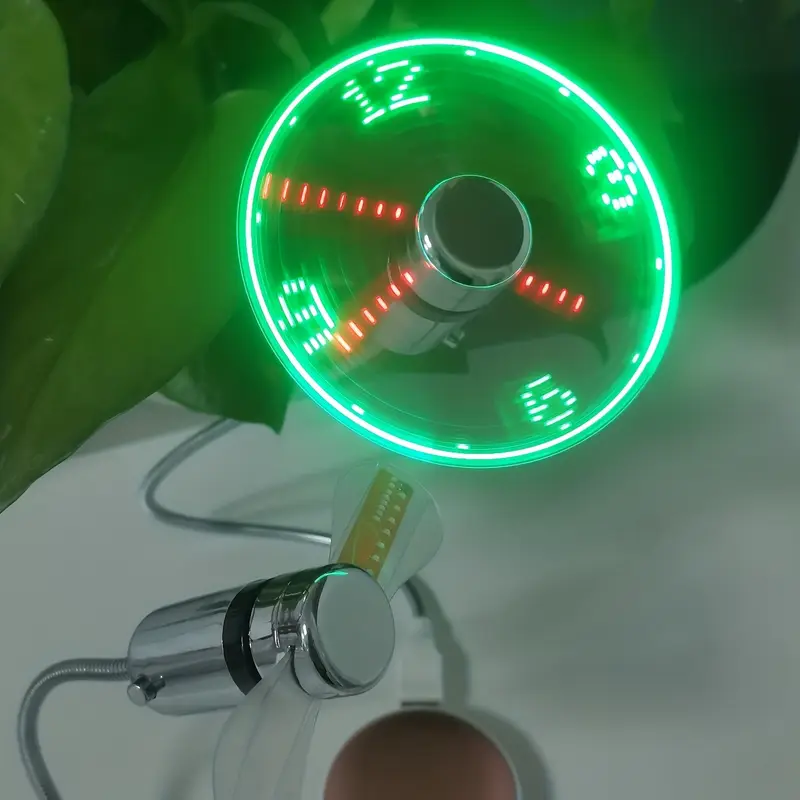 LED Display Clock Fan