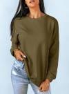 Dokotoo Women's Casual Crew Neck Sweatshirt Loose Soft Long Sleeve Pullover Tops