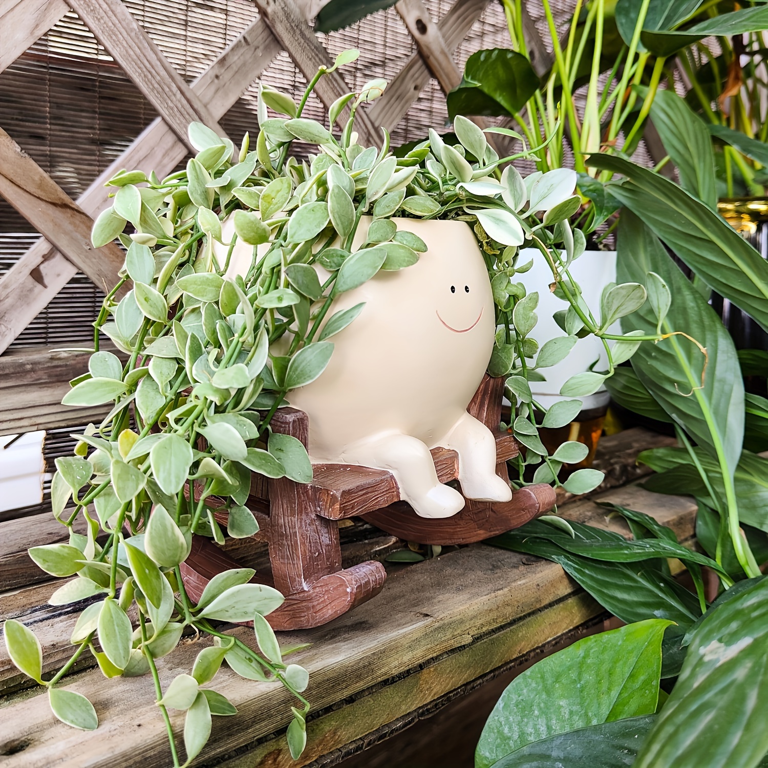 Hanging Smiley Face Planter Pot